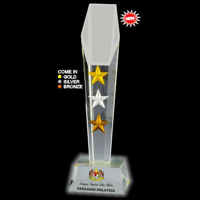 ICA 331 - 3D Emboss Star Crystal Trophy