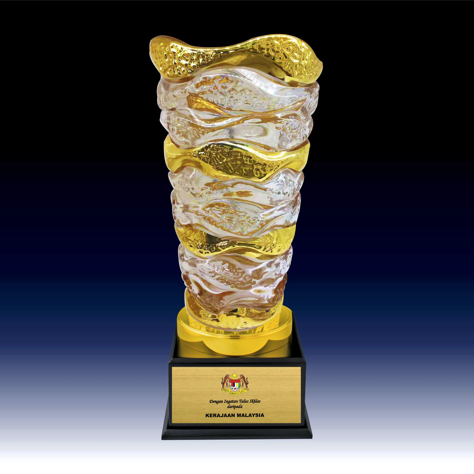 ICV 731 - Elegant Golden Crystal Vase