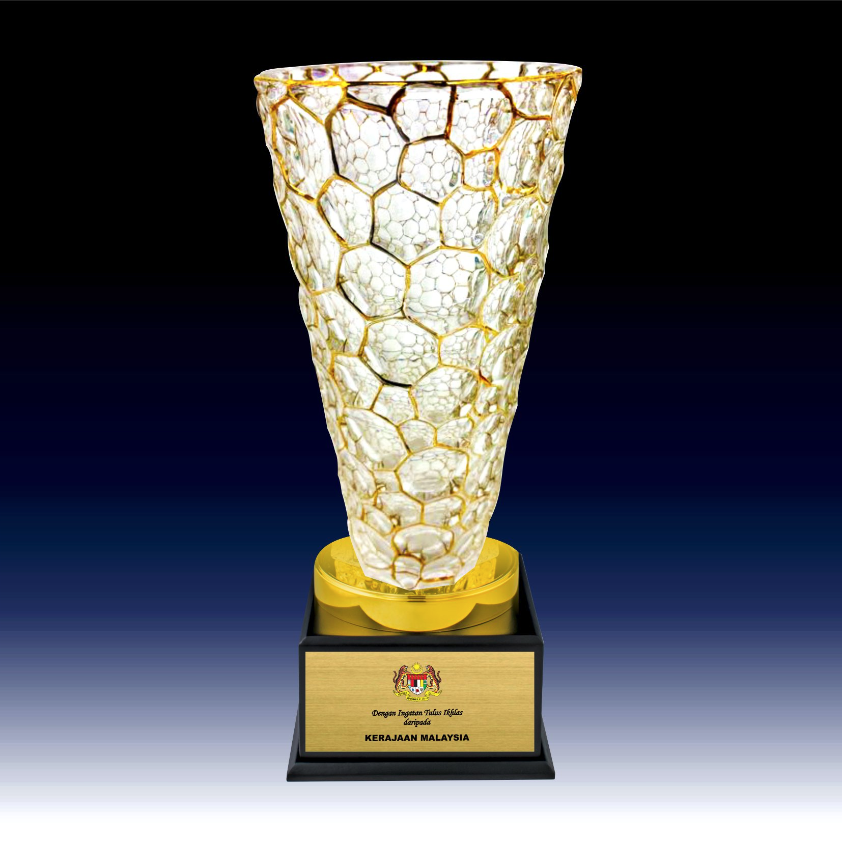 ICV 736 - Elegant Golden Crystal Vase