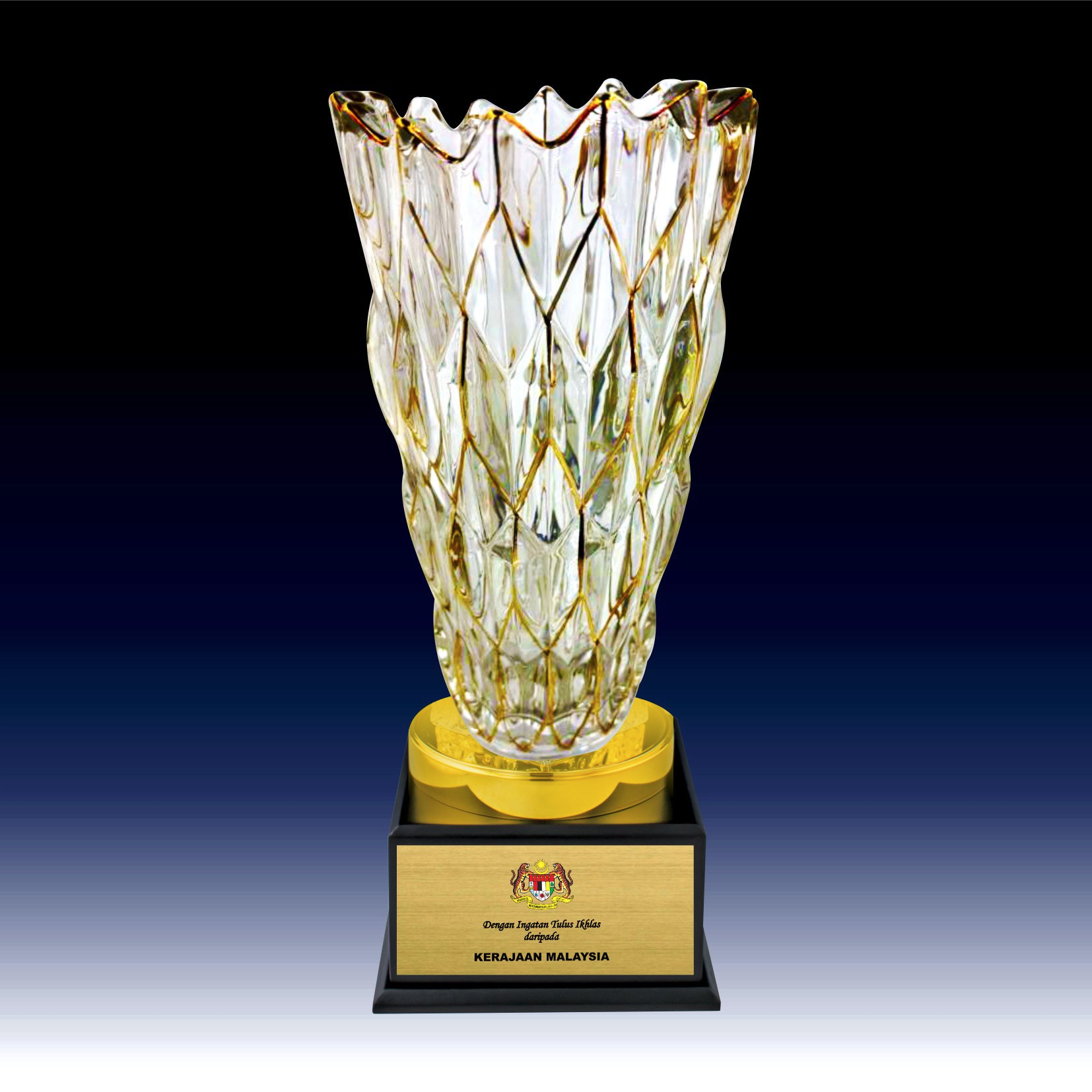 ICV 738 - Elegant Golden Crystal Vase