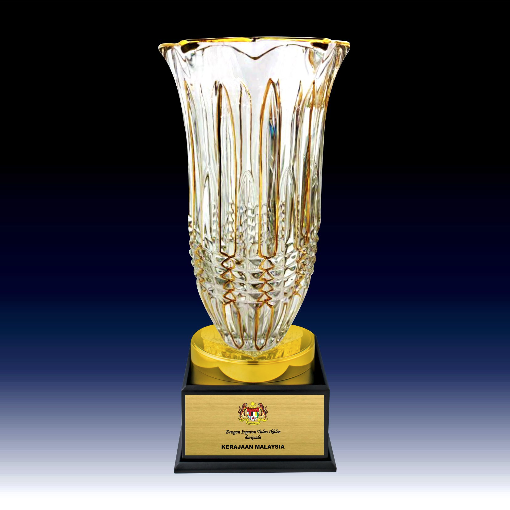 ICV 739 - Elegant Golden Crystal Vase