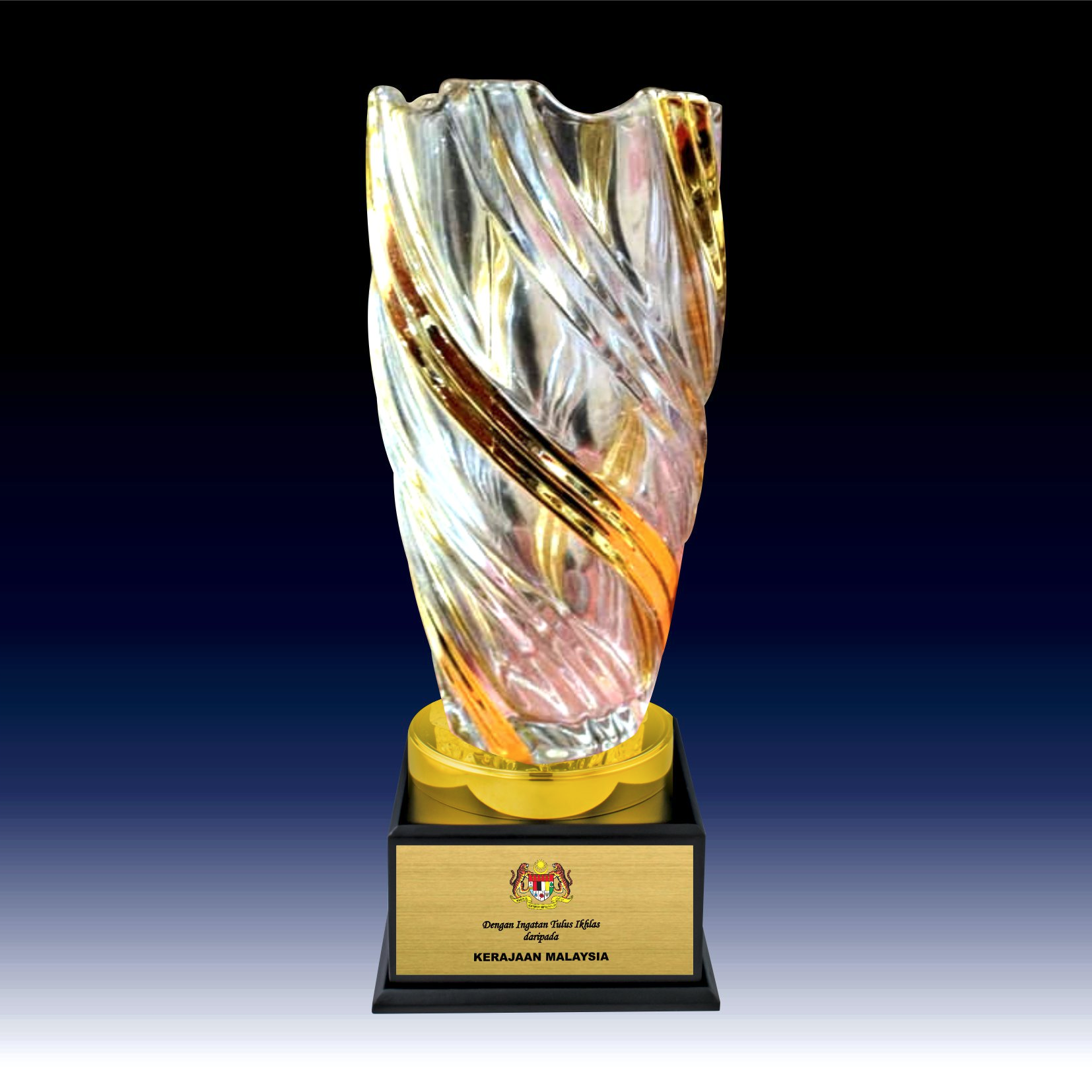 ICV 740 - Elegant Golden Crystal Vase
